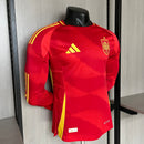 Camisa Seleção da Espanha Manga longa I 2024 JOGADOR Vermelha