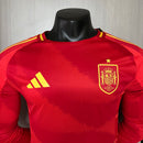 Camisa Seleção da Espanha Manga longa I 2024 JOGADOR Vermelha